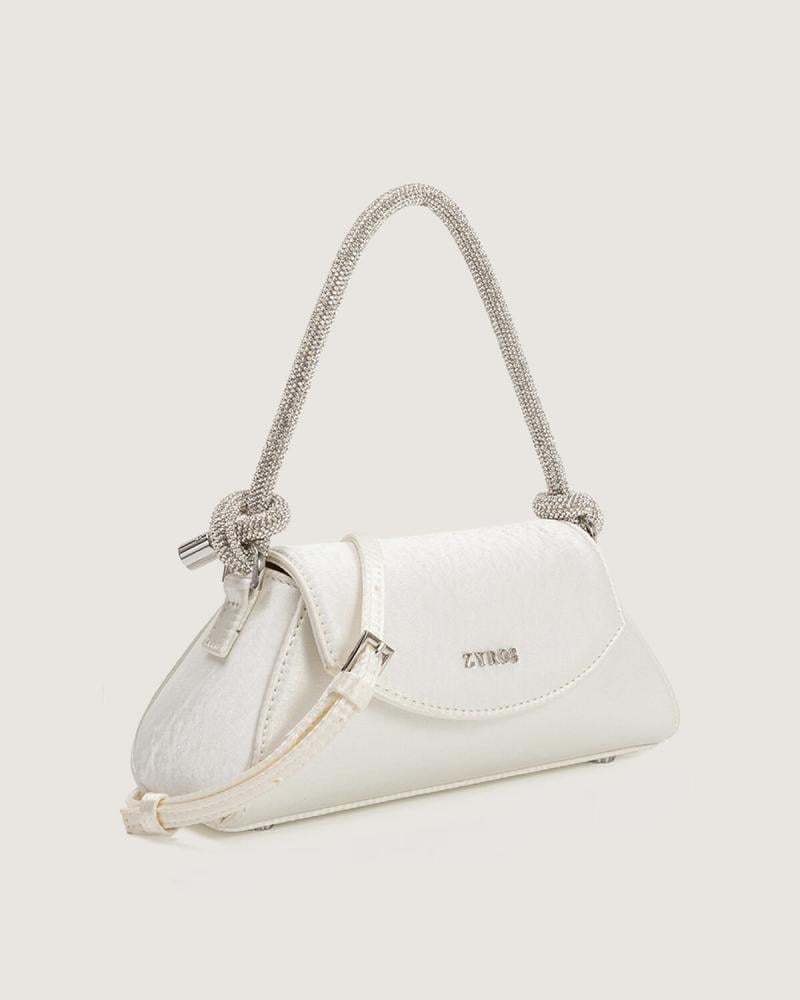 A medium-sized white women's handbag suitable for your special occasions
