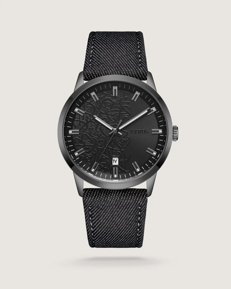 Diwan men's watch with a black fabric strap