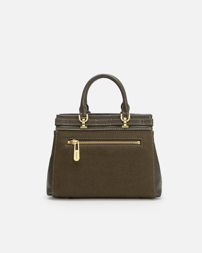 Luxury bag with a spacious design in an olive color