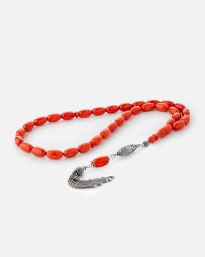 Faturan rosary in navy blue and orange veined