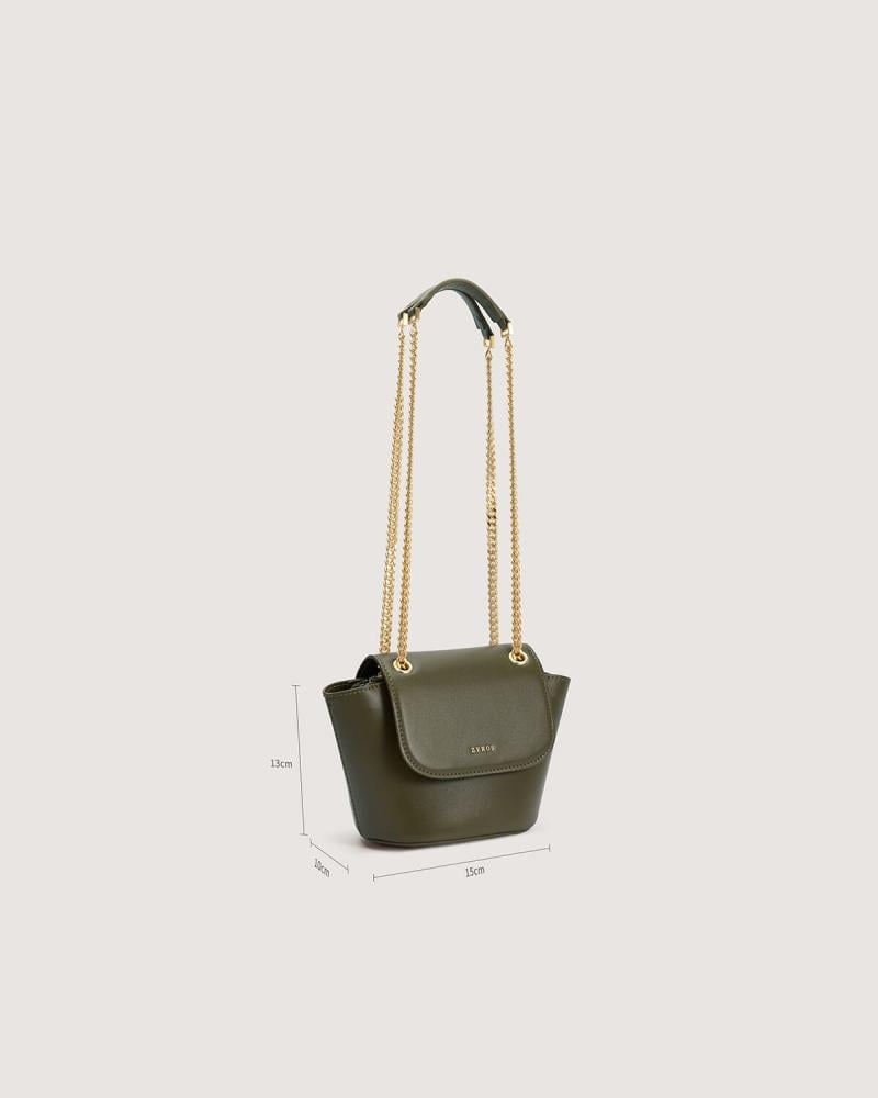 Small women's handbag in olive green