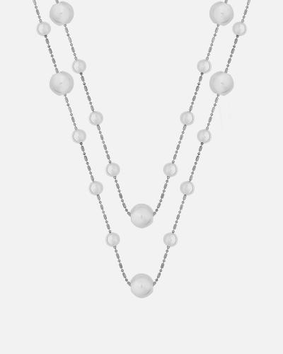Women's layered necklace in silver