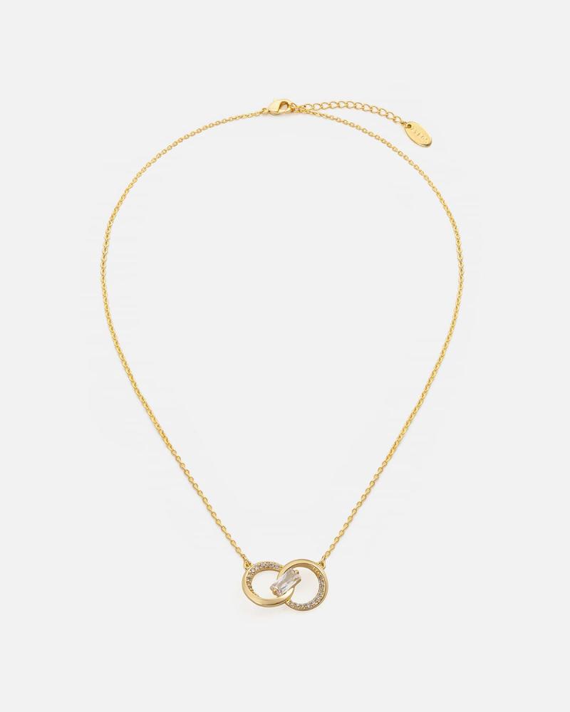 Women's necklace with a unique design in gold color