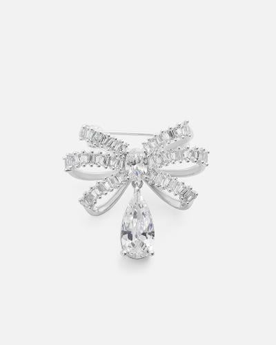 Women's brooch with a unique design in silver