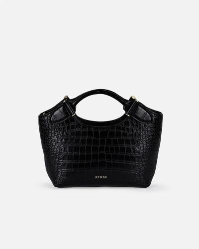 Small women's leather handbag in black
