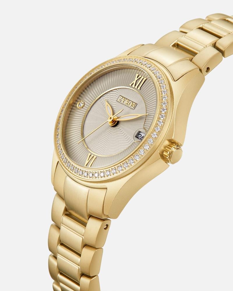 Women's watch with a gold-tone steel strap