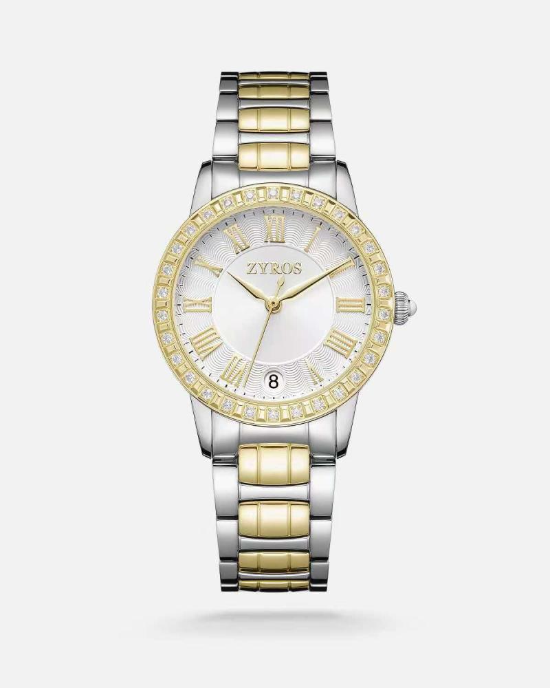 Classic women's watch in gold and silver