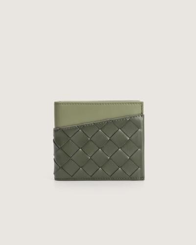 Green interlocking leather wallet