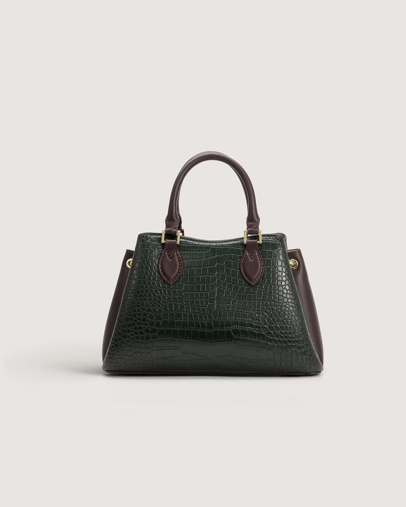 Practical women's bag made of green leather