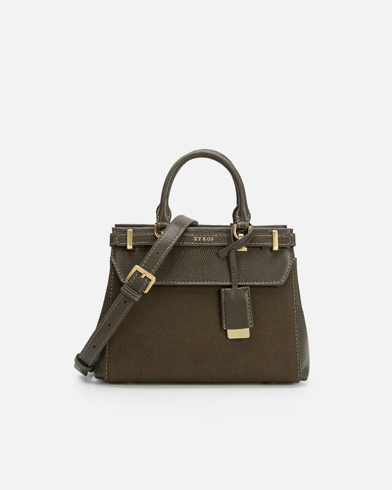 Luxury bag with a spacious design in an olive color