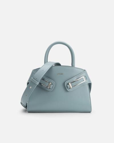 Women's handbag made of luxurious blue leather