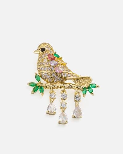 Women's brooch with a unique design in gold color