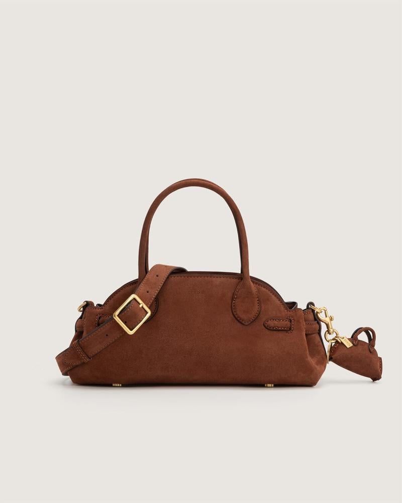 Mia women's leather bag in Brown|Zyros Official Website - Zyros