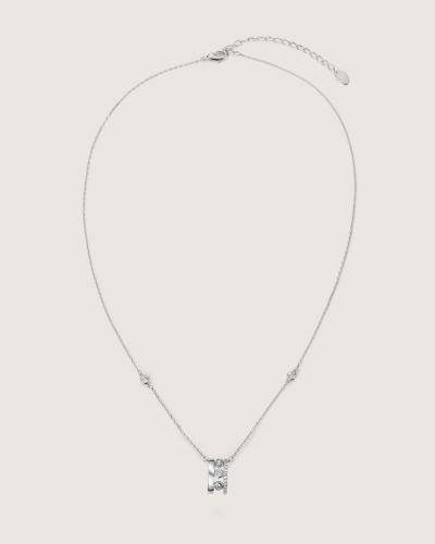 Women's necklace with a unique design in silver color
