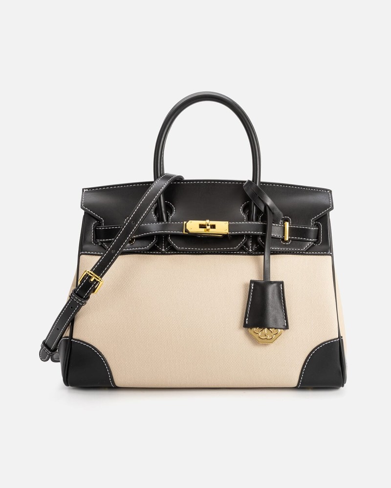 Classic women's bag, black and white