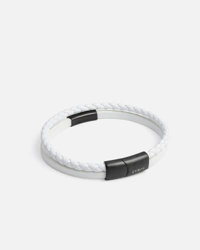 Men's bracelet with a double bracelet design in white