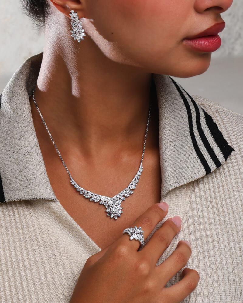 A distinctive women's accessory set in silver