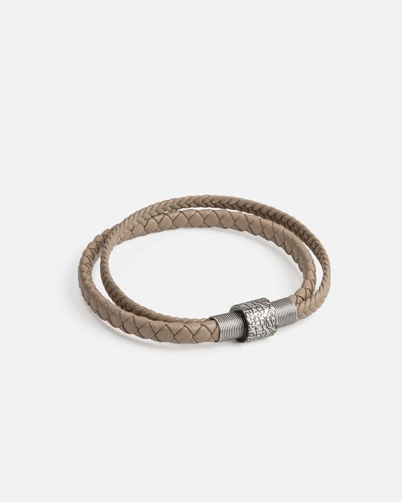 Men's brown braided leather bracelet