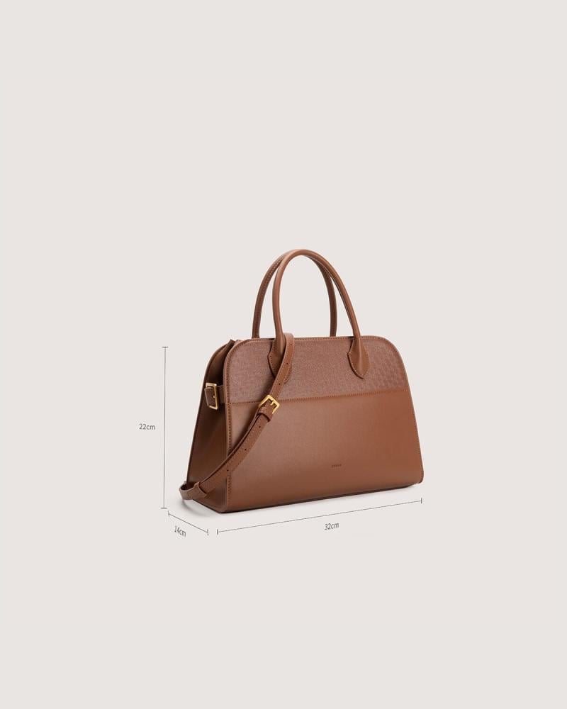 شنطة نسائية بحجم واسع بلون بني