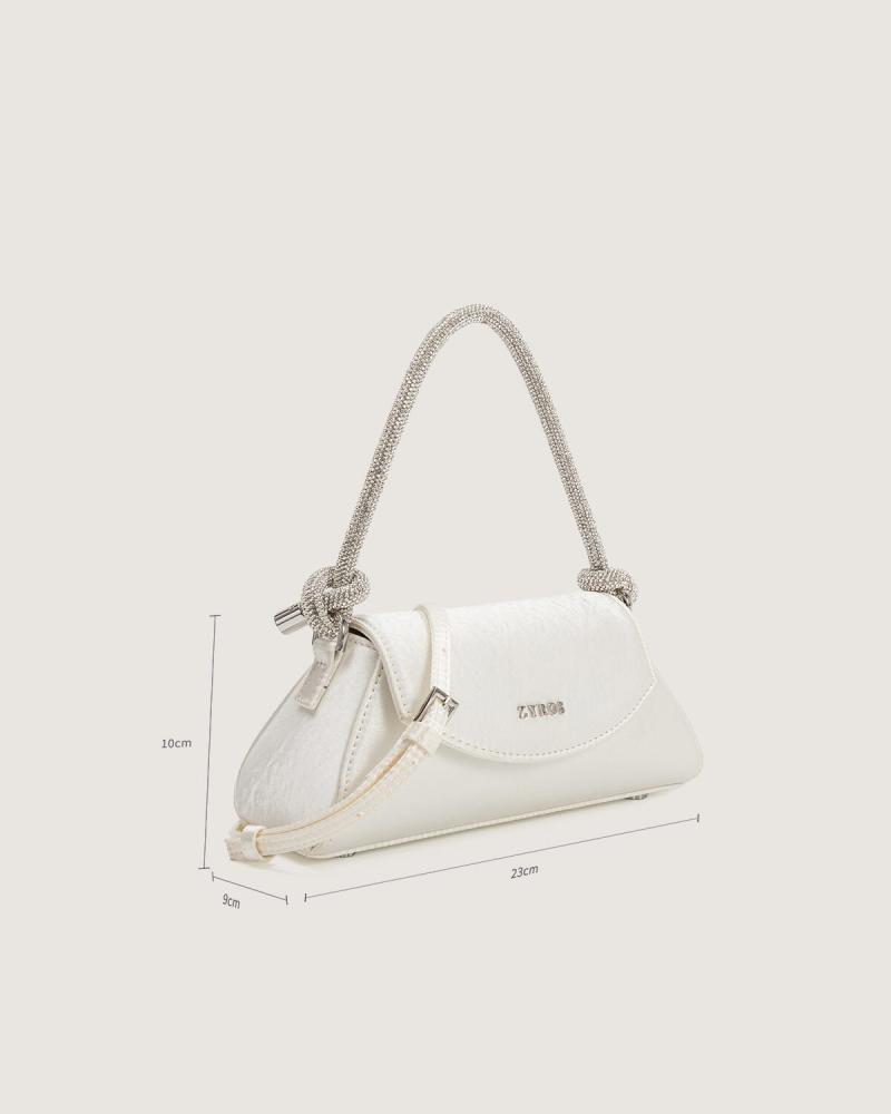 A medium-sized white women's handbag suitable for your special occasions