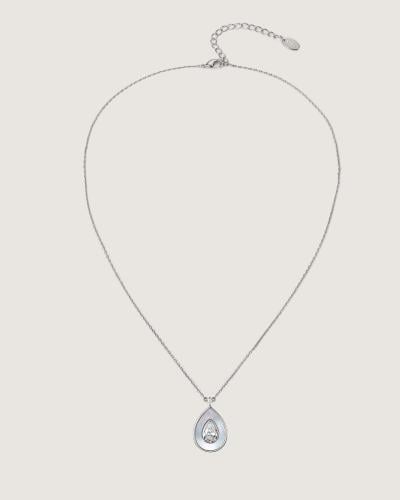 Women's necklace with a modern design in silver