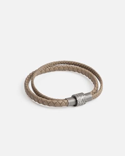 Men's brown braided leather bracelet