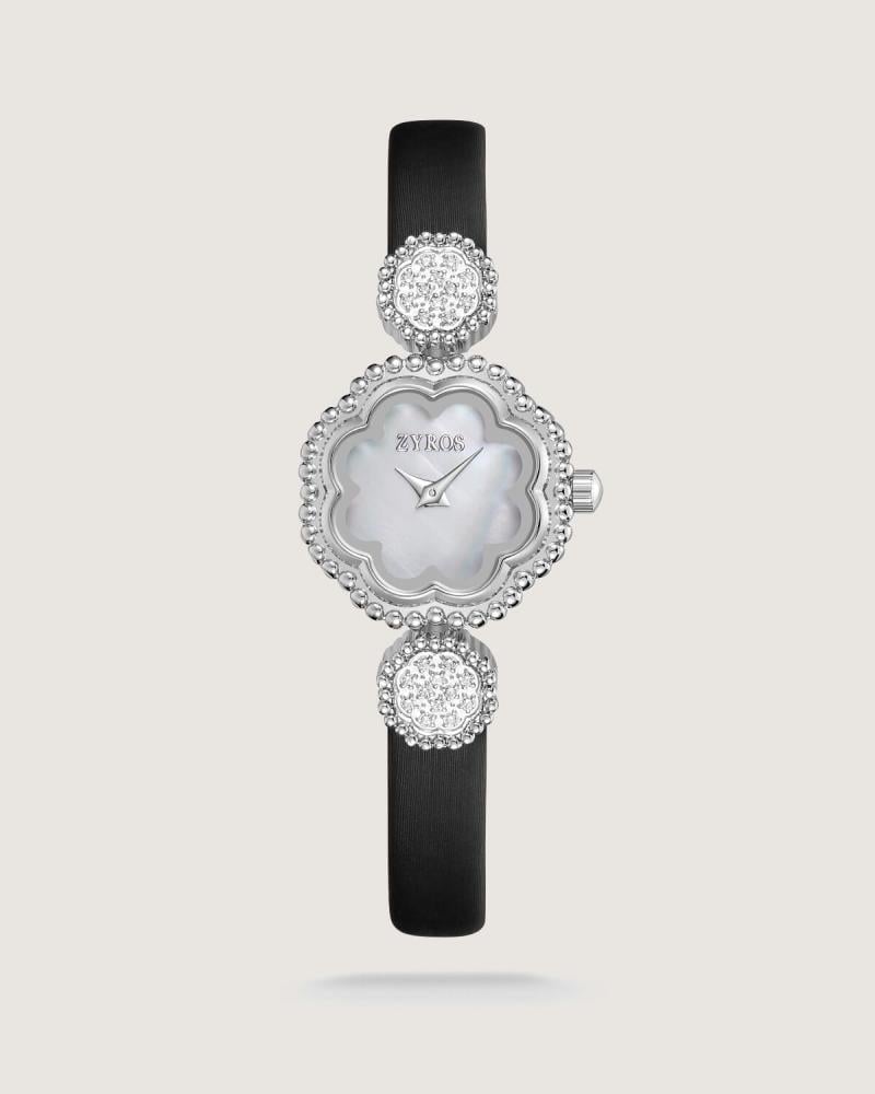 ساعة نسائية بسير من الجلد بلون أسود