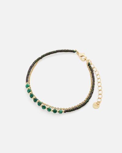 Women's bracelet in gold and green
