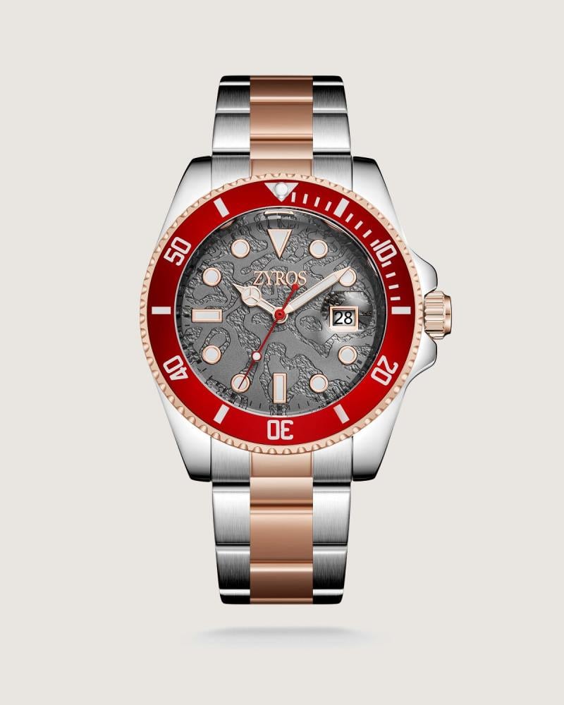 ساعة رجالية ستيل بلون فضي وروز قولد