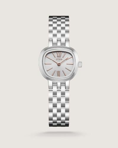 Abaq women's watch with a silver steel strap