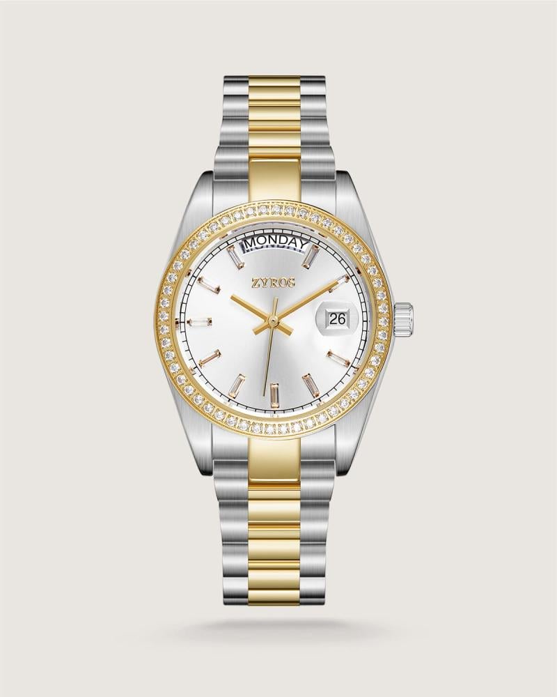 ساعة لمى النسائية بلون ذهبي وفضي