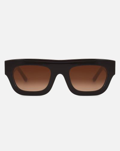 Women's Geometric Wide Frame Sunglasses Brown