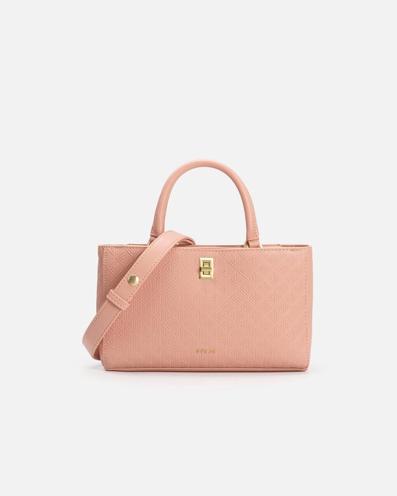 شنطة نسائية واسعة باللون الوردي