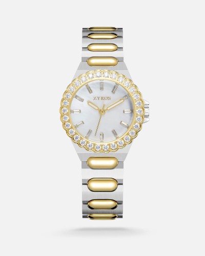 Elegant women's watch in silver and gold