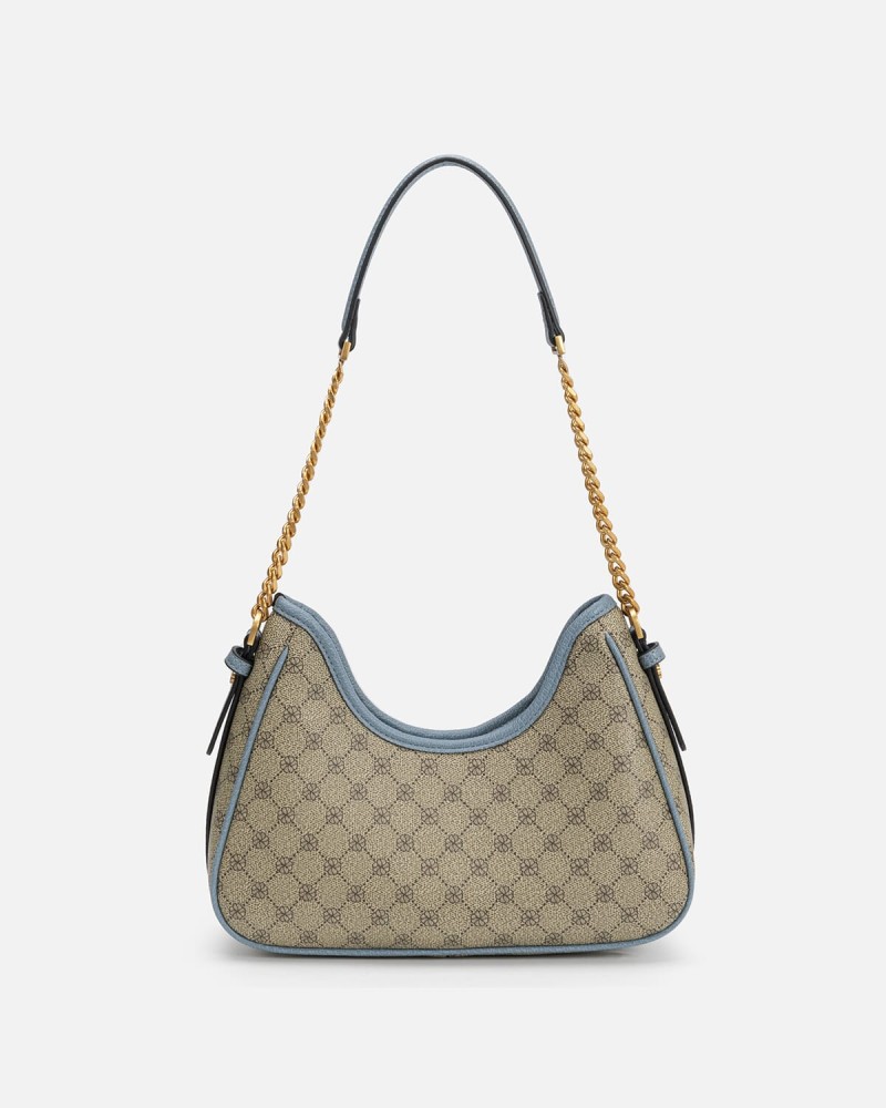 Women's bag with elegant design, blue color