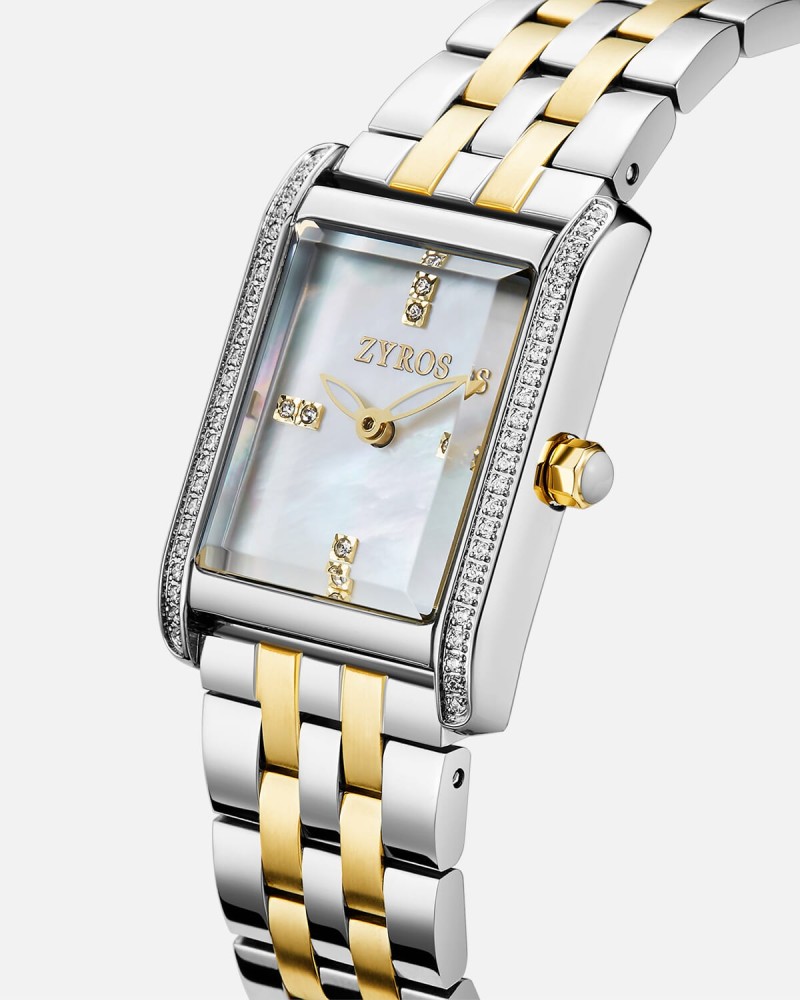 Classic women's watch in silver and gold color