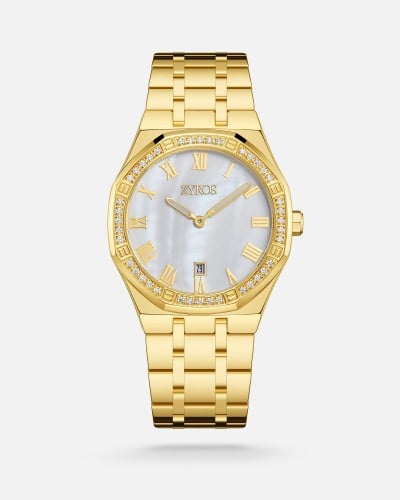 Women's watch with a gold-tone steel strap