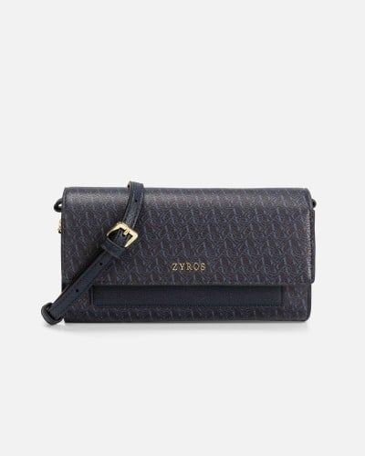 Women's bag with an elegant design in blue
