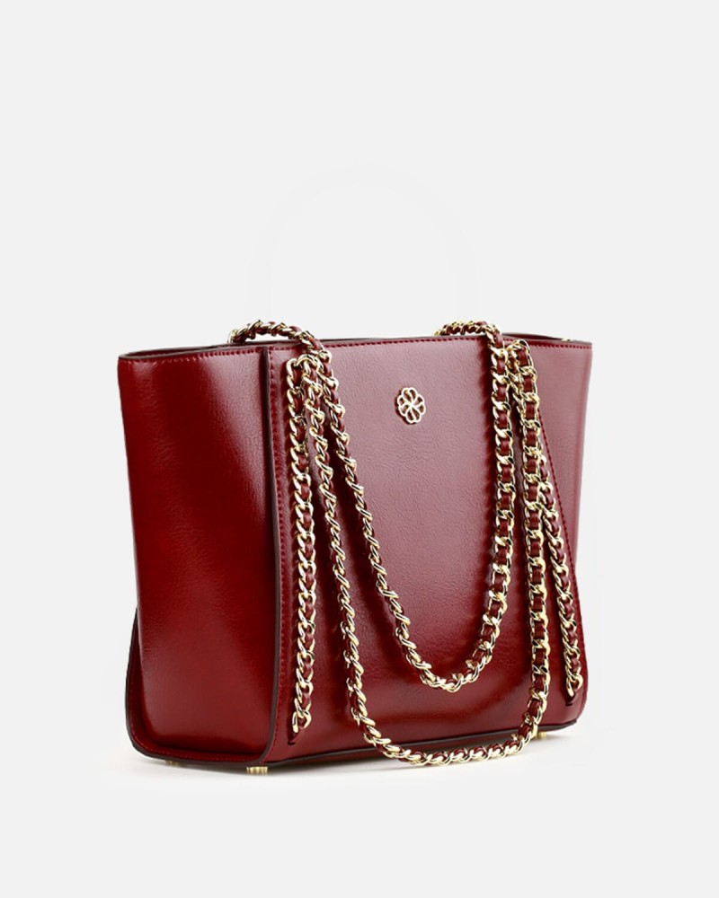 Women's leather bag in Oud color