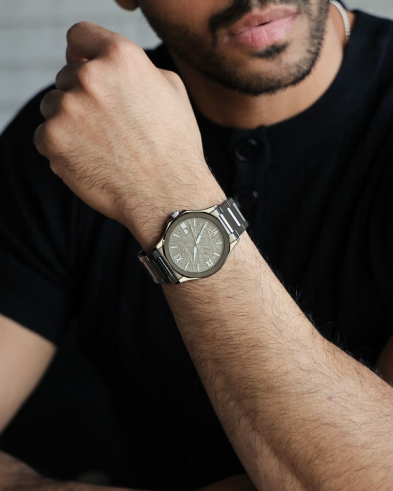 Gray steel men's watch