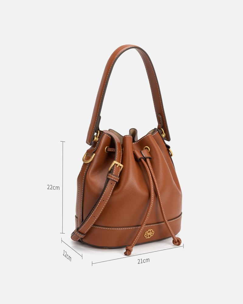 Women's bag with a modern design, brown