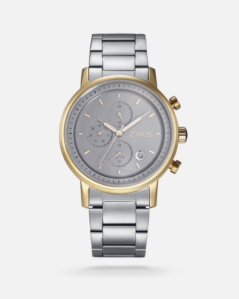 ZAS244M | Men's watch with a stainless steel strap in silver and gold, with a quiet dial design in silver color