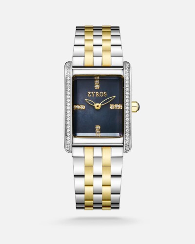 Women's steel watch in silver and gold colour - Zyros official website We  uniquely design watches and bags in Saudi