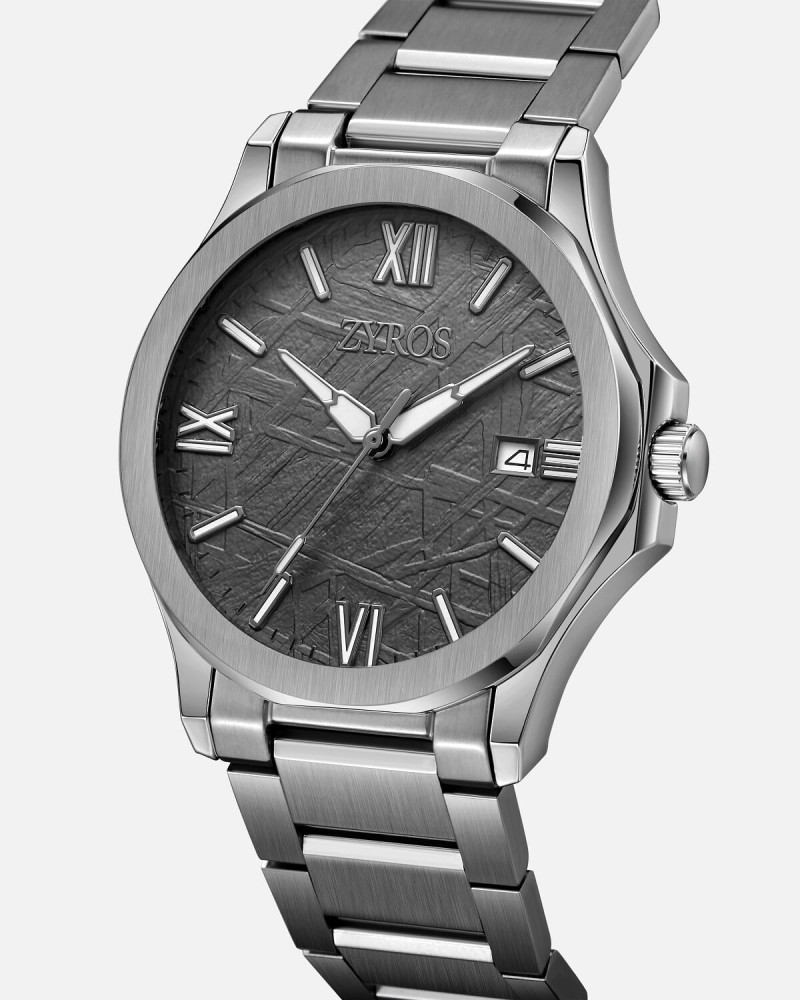 Gray steel men's watch