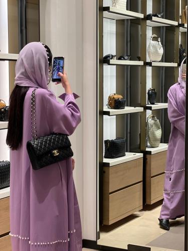 عباية عملية القماش كريب موف وشك لولو