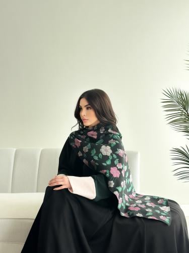عباية فاخرة شامواه مع  تصميم الشال