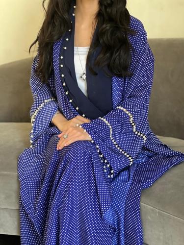 كريب منقط ازرق نيلي