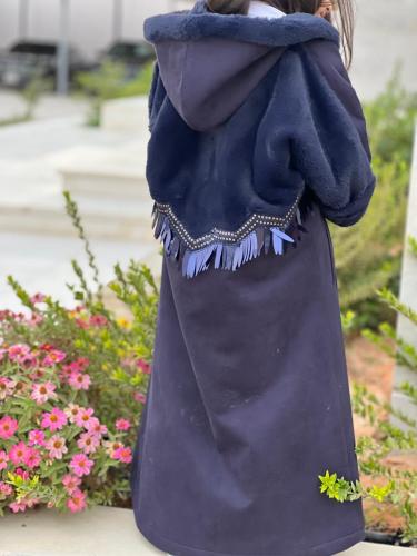 فروة مقاس أطفال اللون كحلي