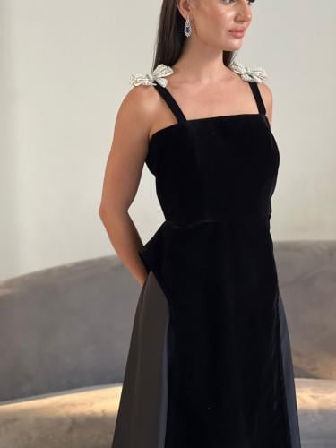 فستان شامواه اسود أنيق جدا