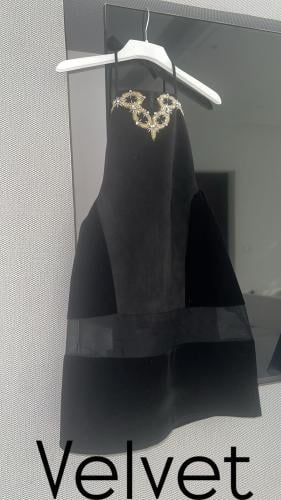 فستان أطفال شامواه أسود